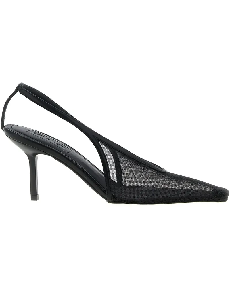 ARMARIUM 75mm Evelina mesh slingback pumps - Schwarz Schwarz