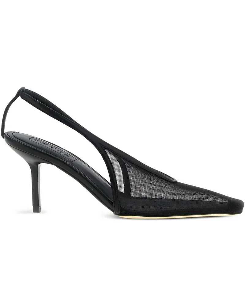 ARMARIUM 75mm Evelina mesh slingback pumps - Schwarz Schwarz