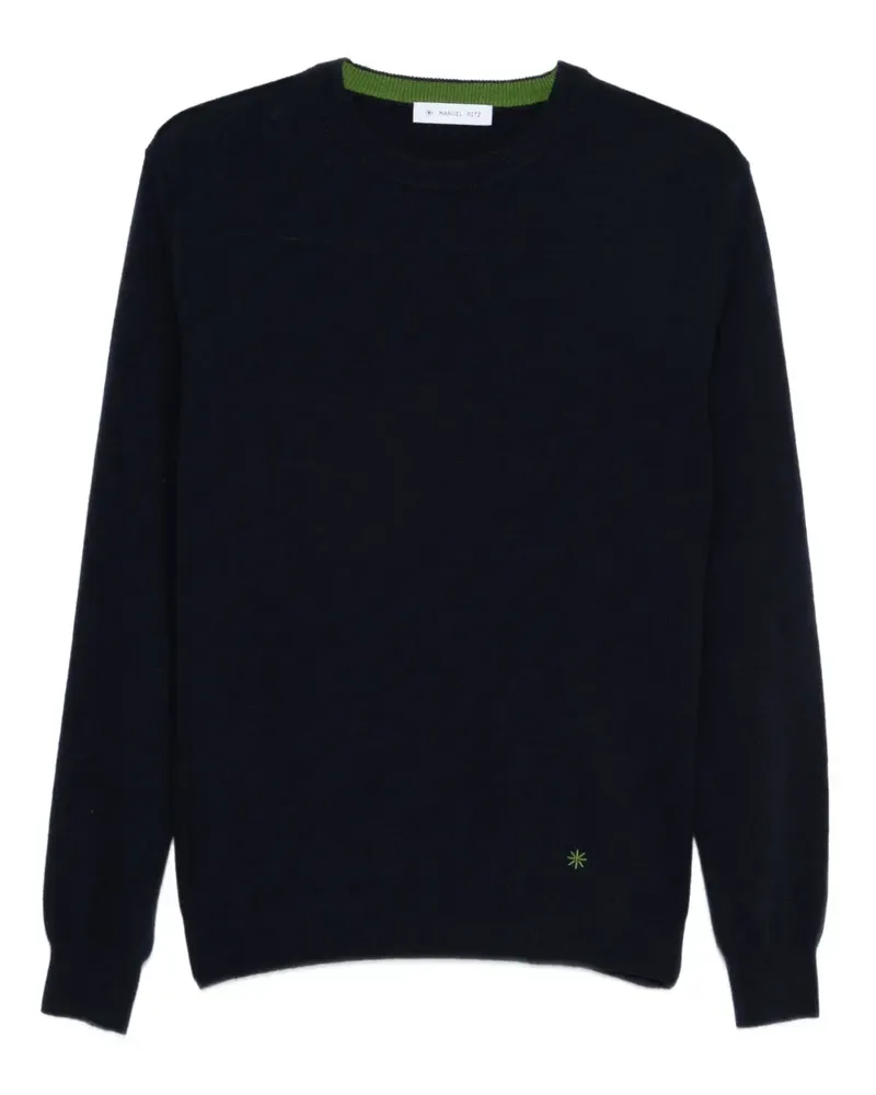 Manuel Ritz Rundhals-Pullover mit Blumenmuster - Schwarz Schwarz