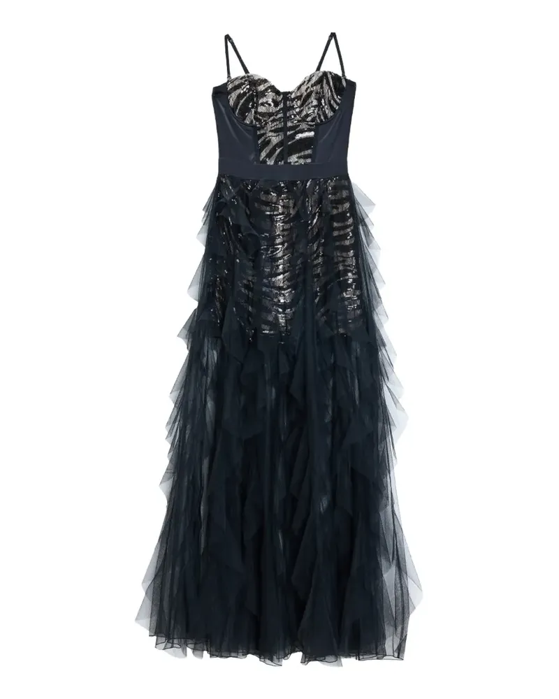 Just Cavalli Verziertes Minikleid mit Zebra-Print - Schwarz Schwarz