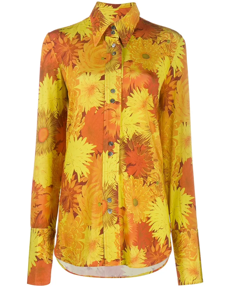 ELLERY Hemd mit Blumenmuster - Orange Orange