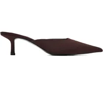 Spitze Kitten-Heel-Mules 65mm - Braun