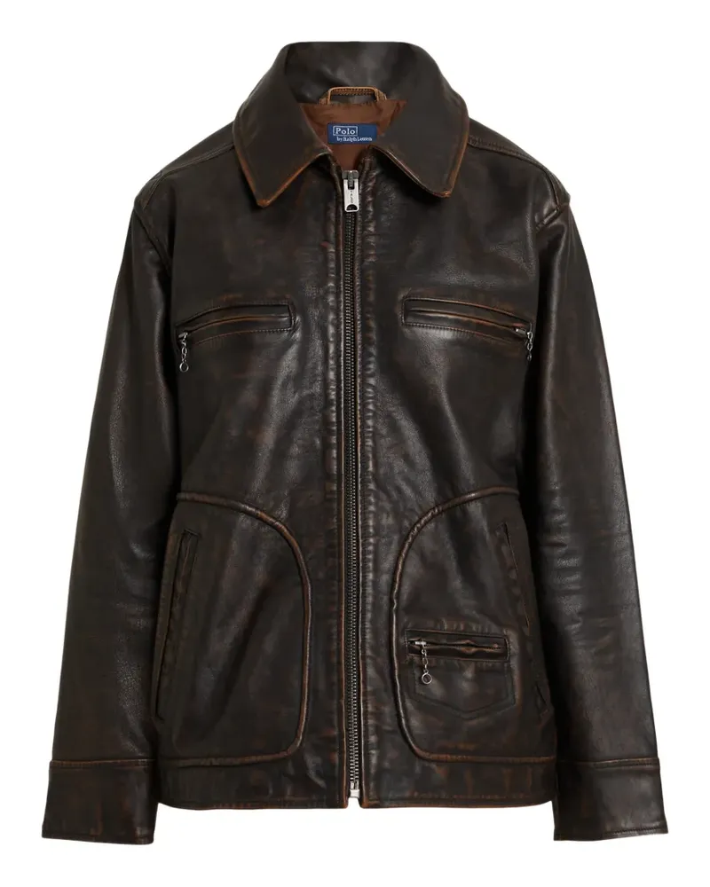 Ralph Lauren Bikerjacke aus Leder - Braun Braun