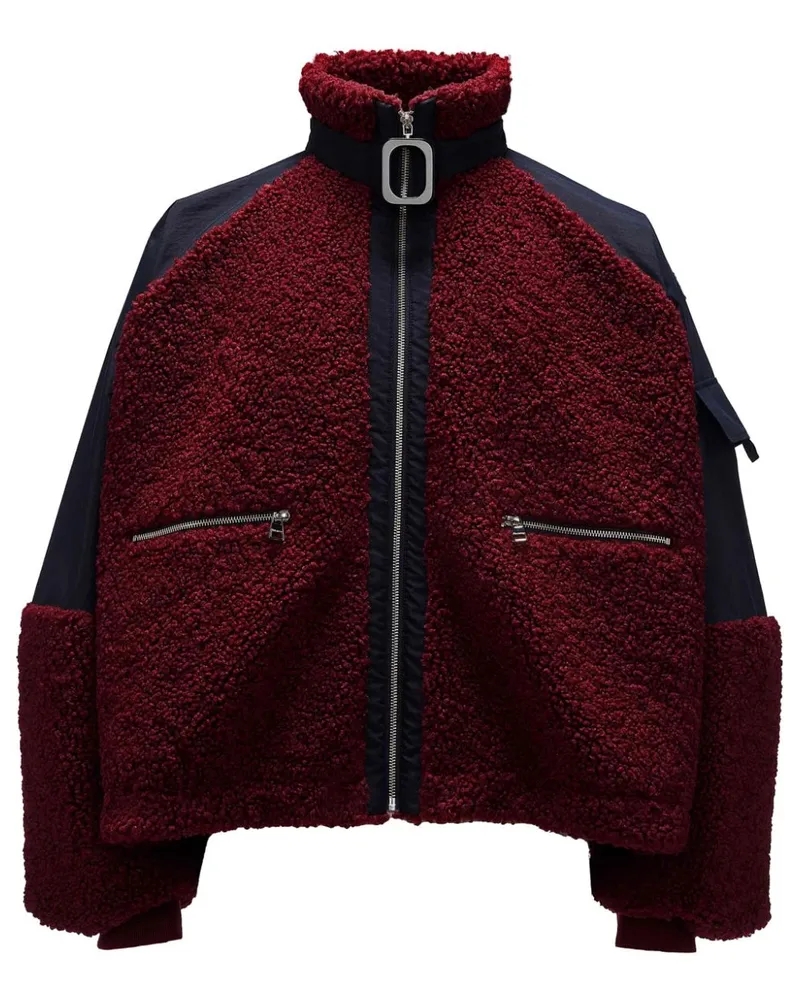 J.W.Anderson Fleecejacke in Colour-Block-Optik Rot