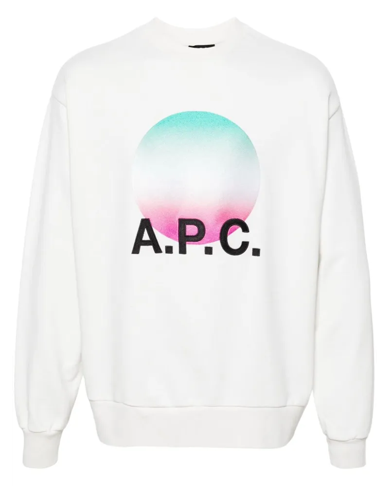 A.P.C. Sweatshirt mit Stickerei Weiß