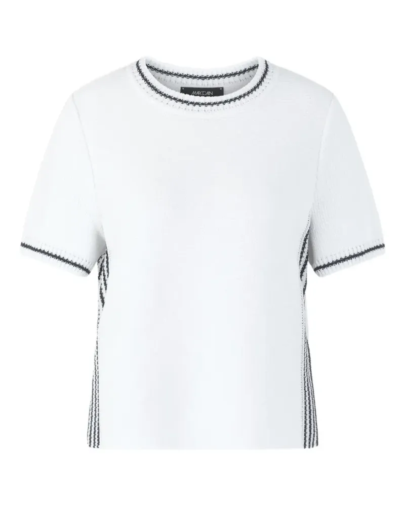 Marc Cain contrast-trim short-sleeve sweater - Weiß Weiß