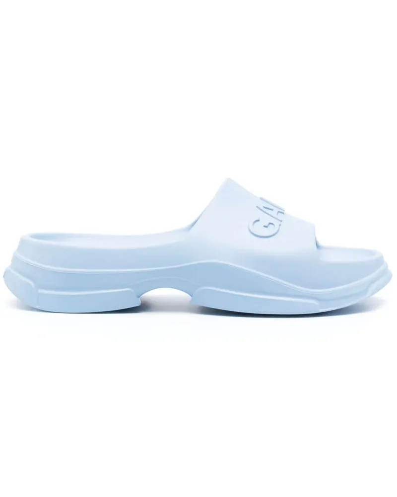 Ganni Pantoletten mit Logo-Prägung - Blau Blau