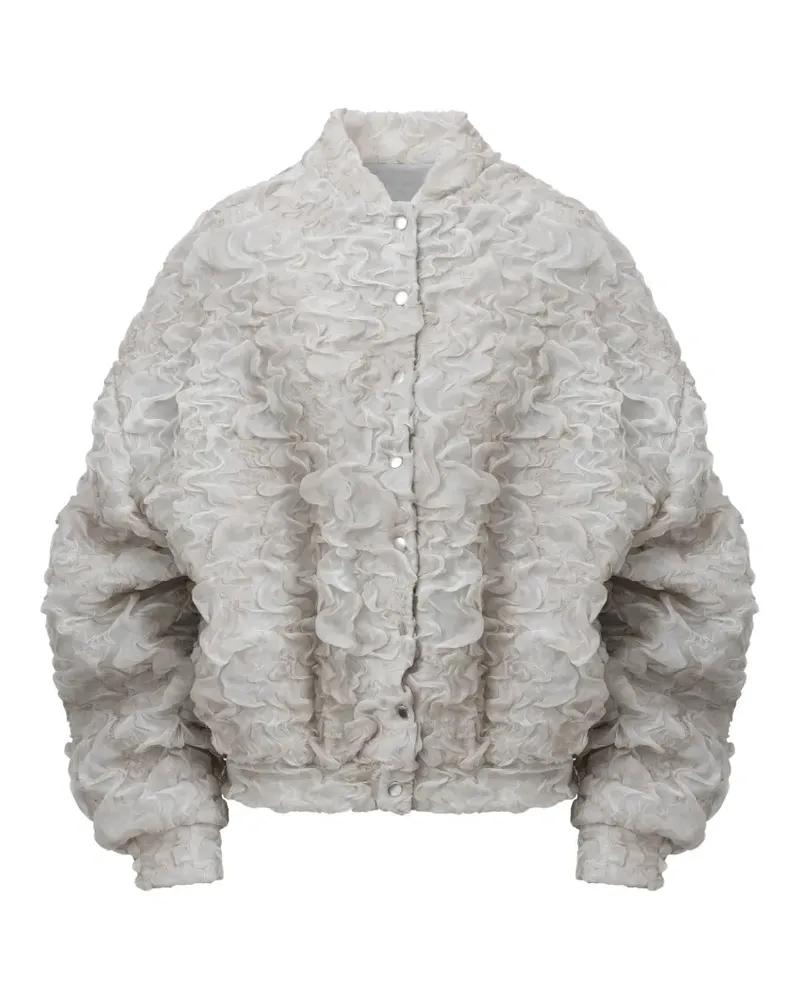 ALMAZ Avenue ruffled bomber jacket - Nude Nude