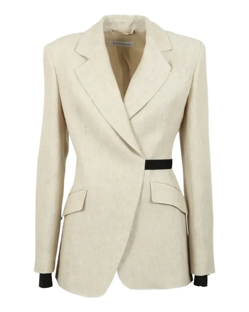 Max Mara belted peak-lapel blazer - Nude Nude