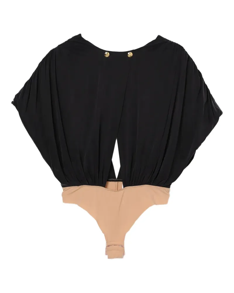 Elisabetta Franchi Drapierter Body - Schwarz Schwarz