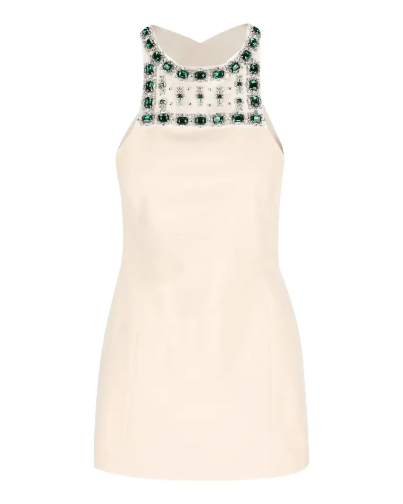 Miu Miu apron embroidered mini dress - Nude Nude