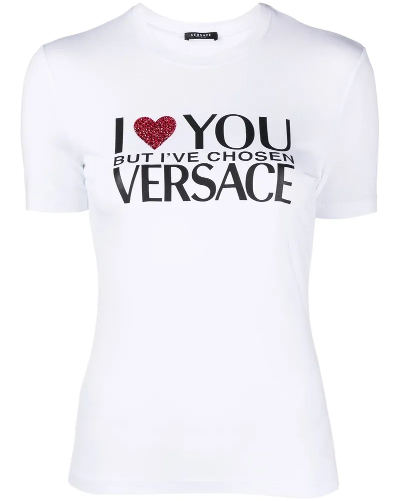 Versace T-Shirt mit Kristallen - Weiß Weiß