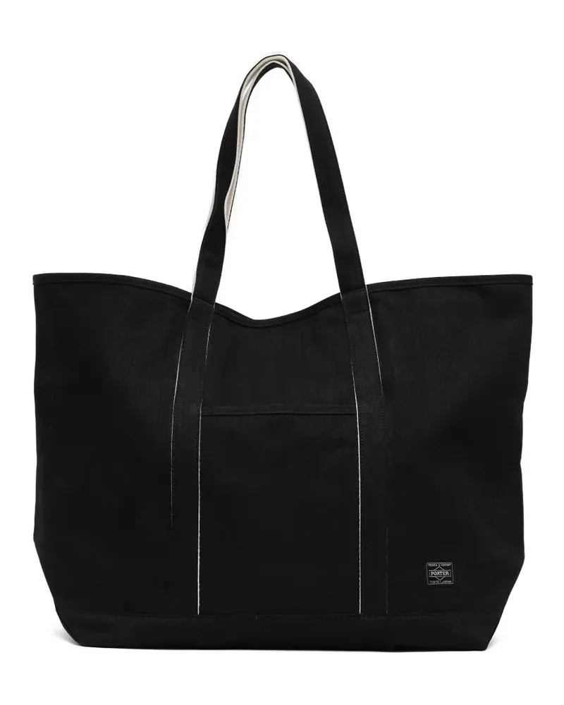 PORTER-YOSHIDA & CO Shopper mit Logo-Patch - Schwarz Schwarz