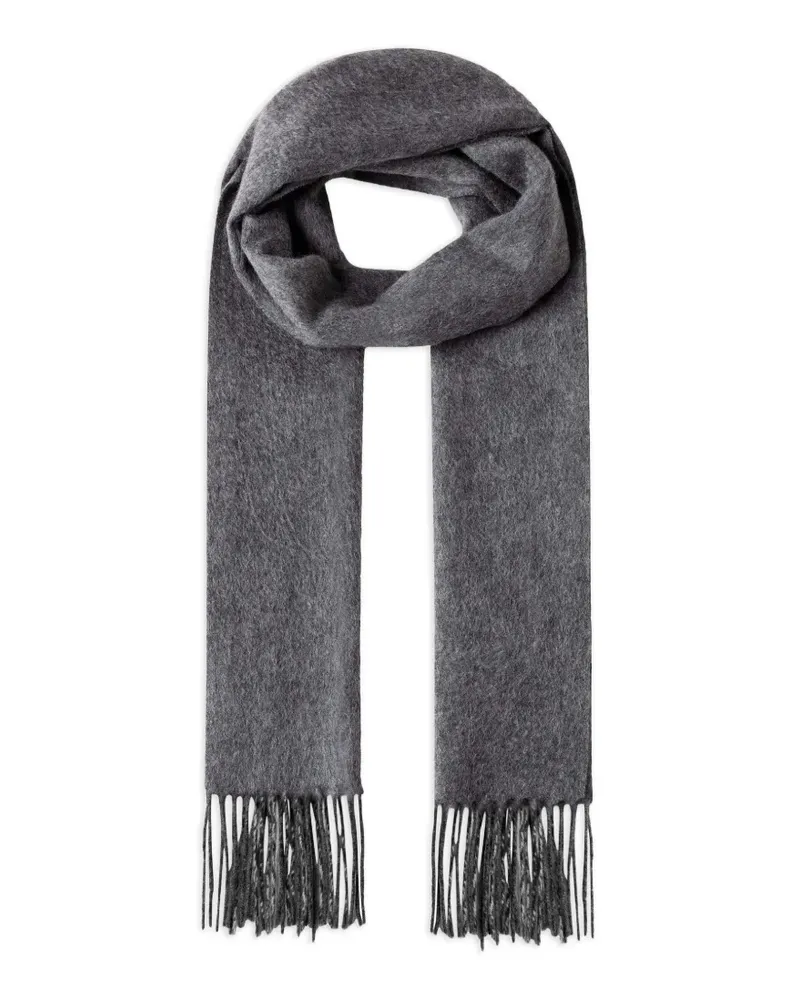 Hackett Schal mit Fransensaum - Grau Grau