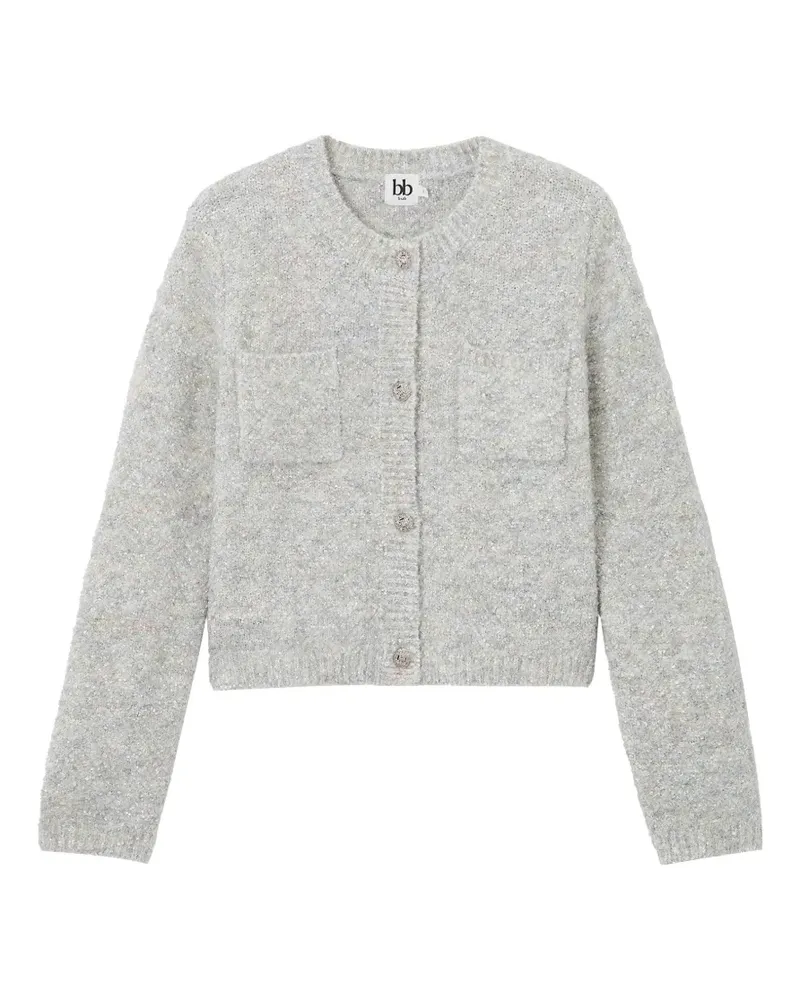 b+ab Cardigan mit rundem Ausschnitt - Grau Grau