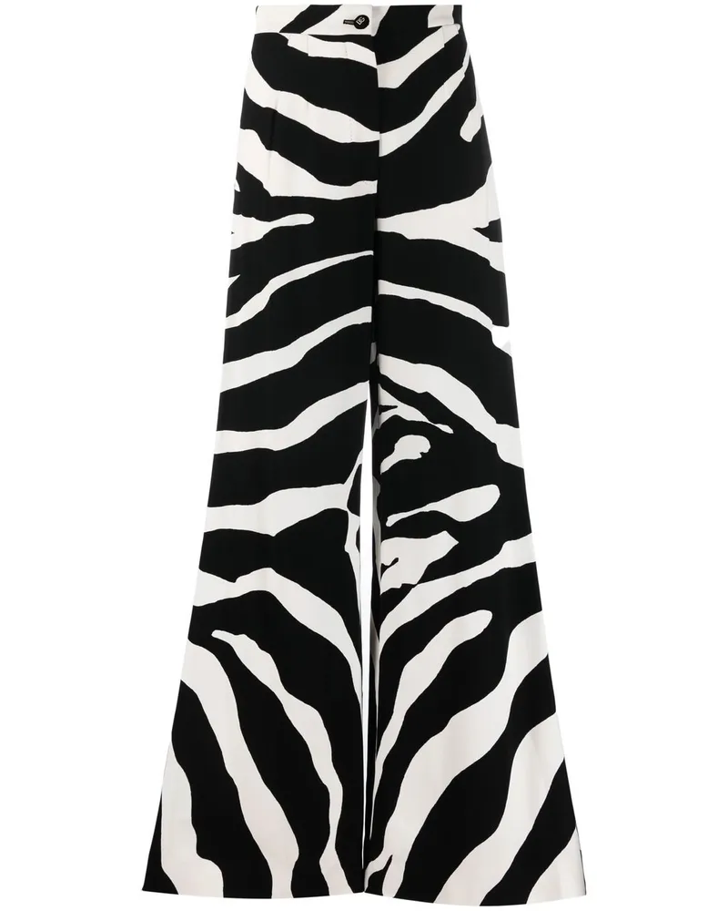 Dolce & Gabbana Gaia Schlaghose mit Zebra-Print - Schwarz Schwarz