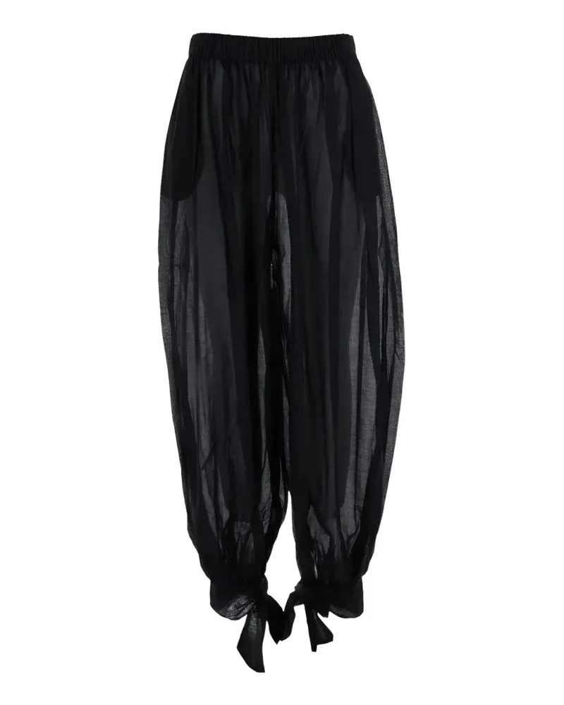 ANDAMANE Noor sheer tie-cuff trousers - Schwarz Schwarz