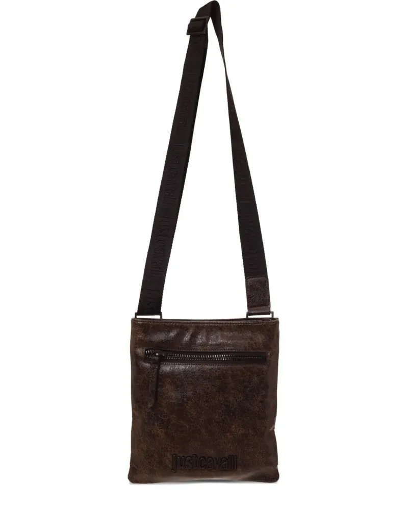 Just Cavalli logo-embossed messenger bag - Braun Braun