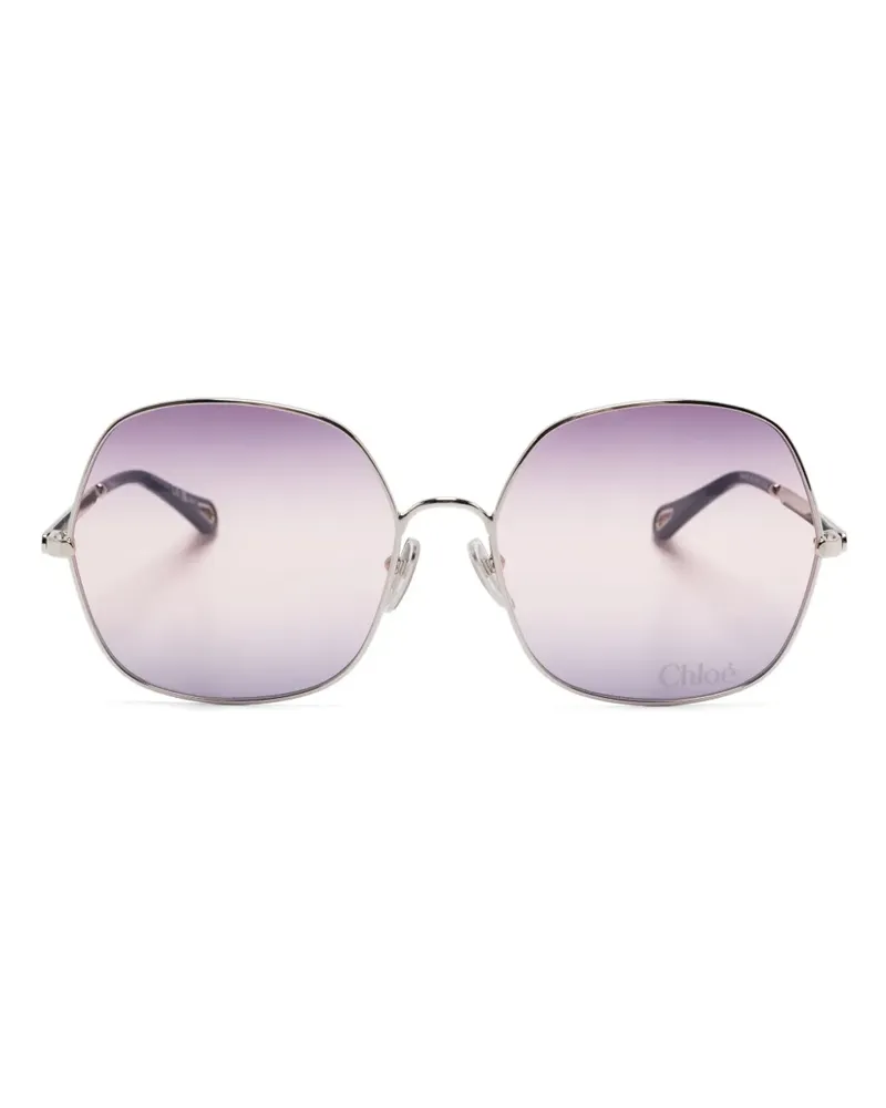 Chloé Sonnenbrille mit Oversized-Gestell - Silber Silber