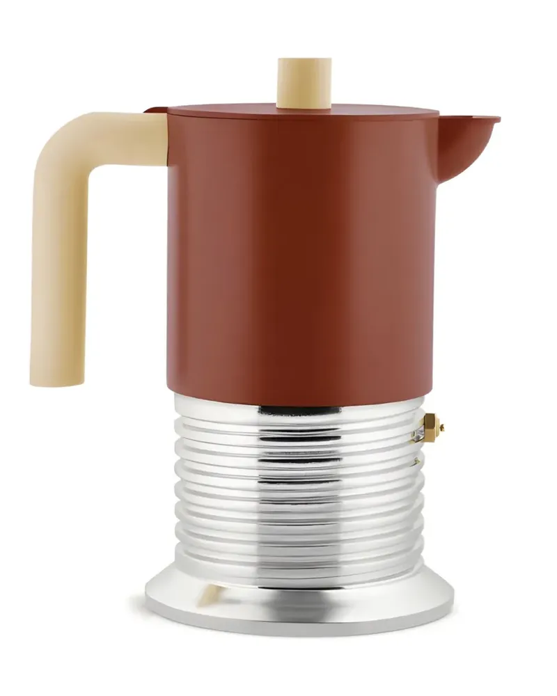 Alessi Espressokocher mit geripptem Design - Braun Braun