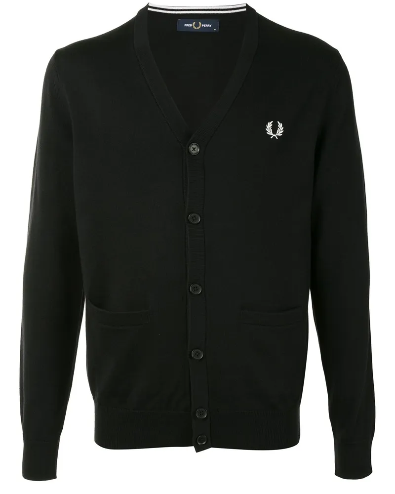 Fred Perry Cardigan mit Logo-Stickerei Blau