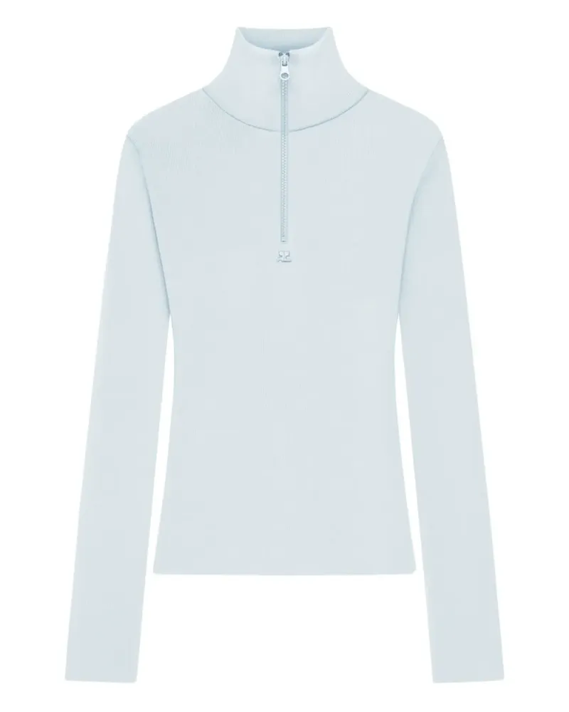 Courrèges zipped mock-neck sweater - Blau Blau