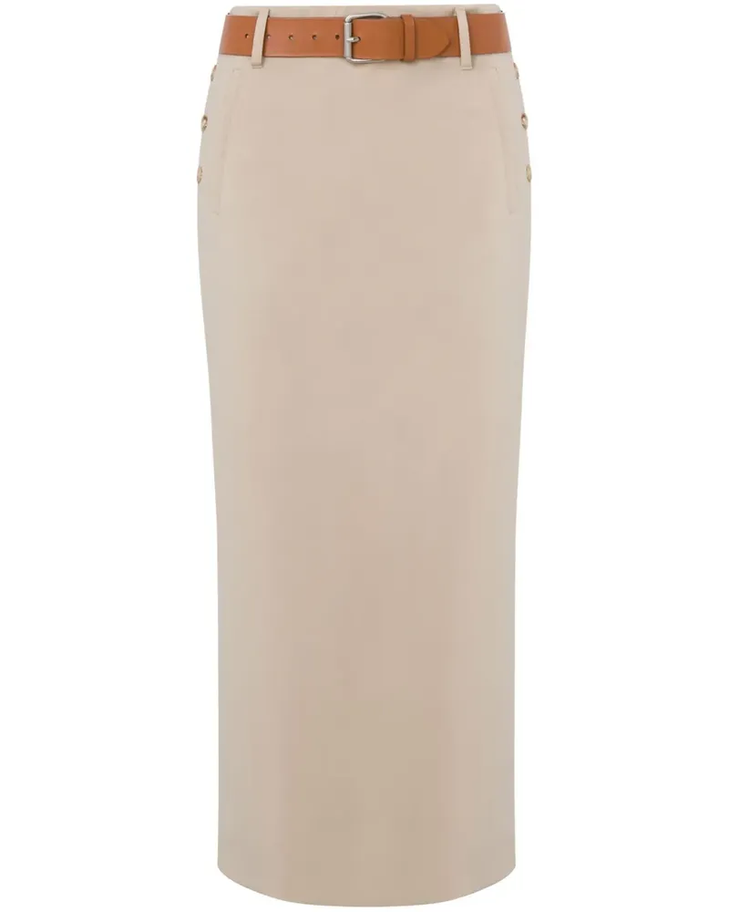 Moschino Midirock mit Gürtel - Nude Nude