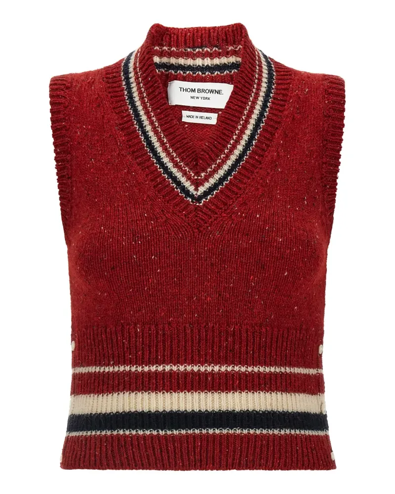 Thom Browne Hector intarsia-knit vest - Rot Rot
