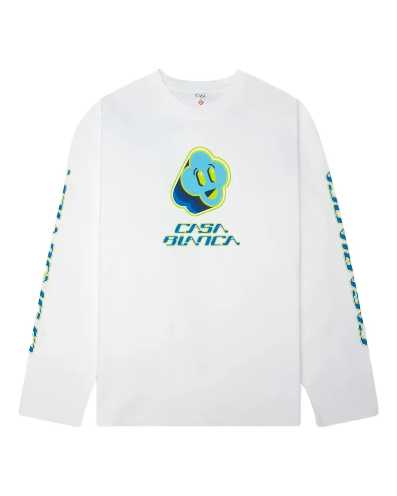 Casablanca Paris T-Shirt mit Smiley - Weiß Weiß