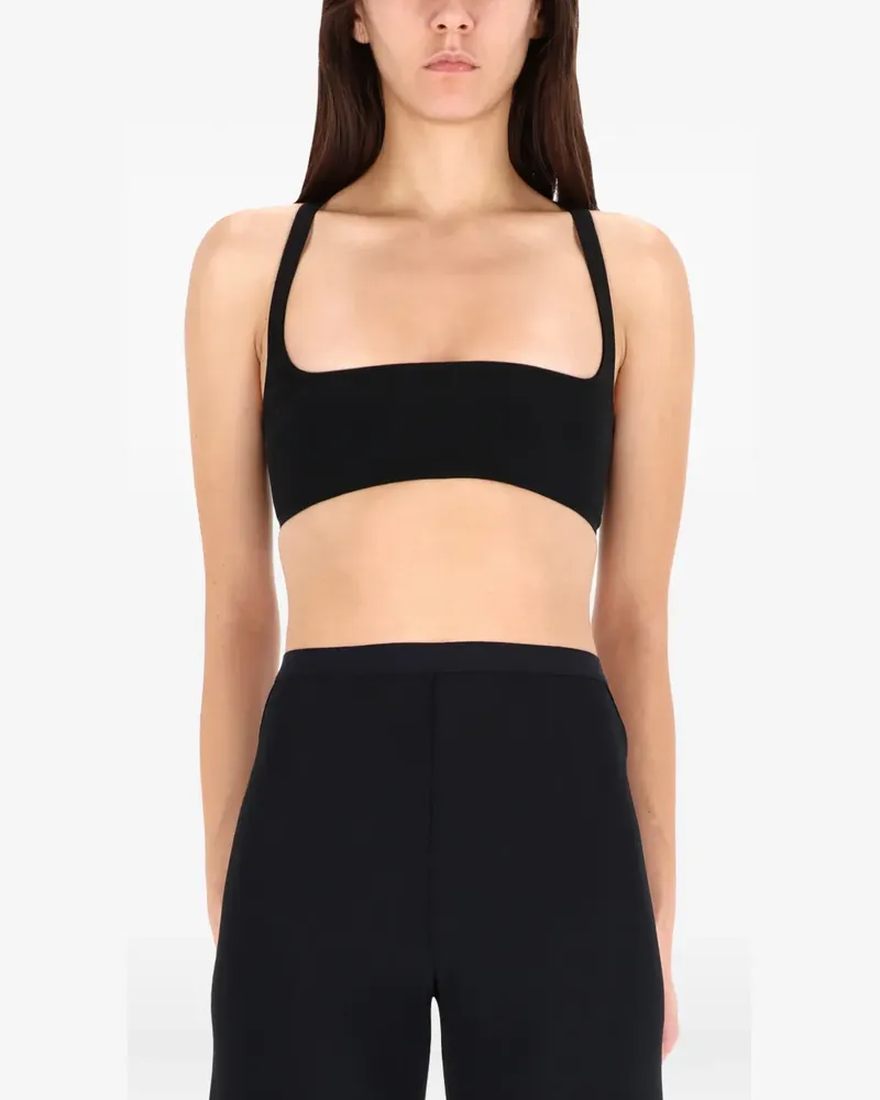Rick Owens Lilies square-neck cropped top - Schwarz Schwarz