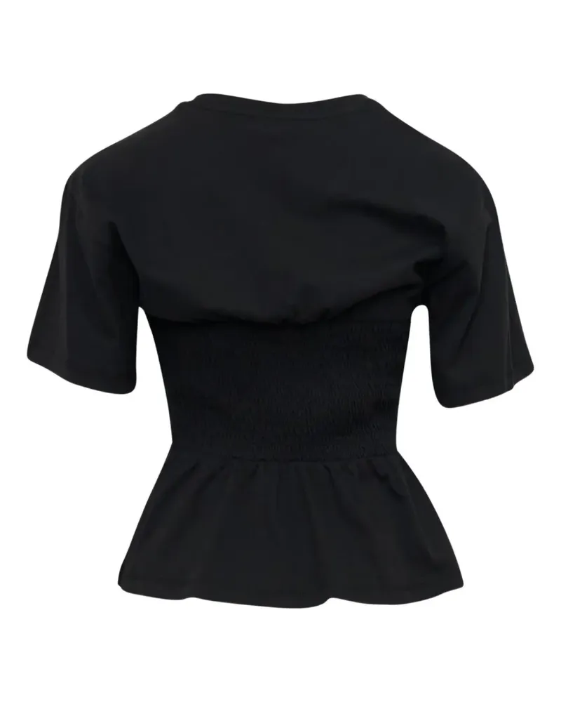 Ulla Johnson Mila ruched peplum T-shirt - Schwarz Schwarz