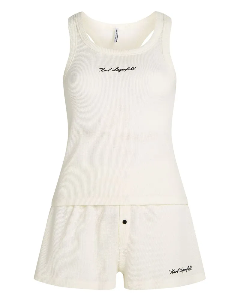 Karl Lagerfeld Semi-transparenter Hotel Karl Pyjama - Weiß Weiß