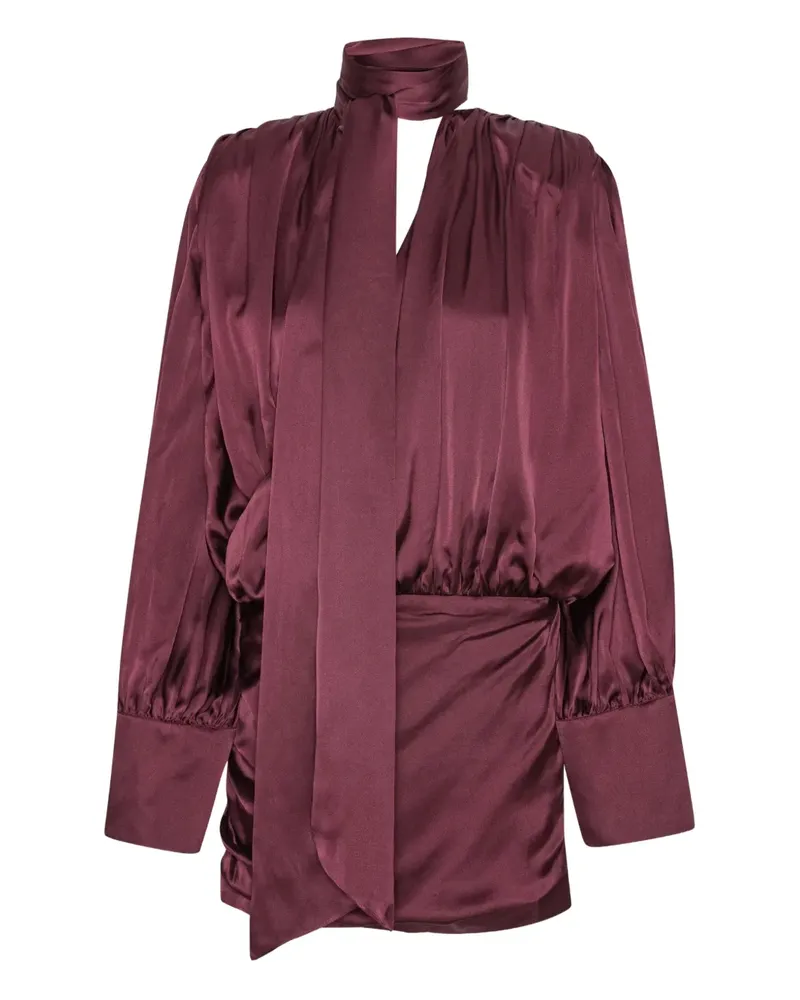 ROTATE Birger Christensen Minikleid mit V-Ausschnitt Rot