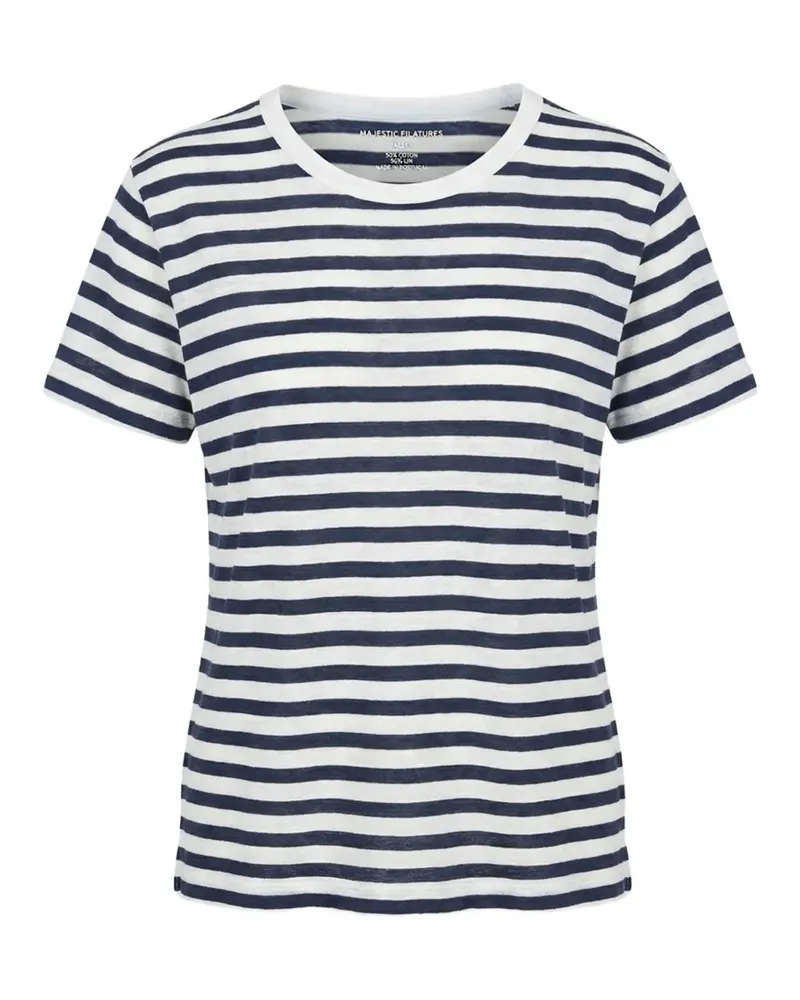 Majestic striped short-sleeve T-shirt - Blau Blau