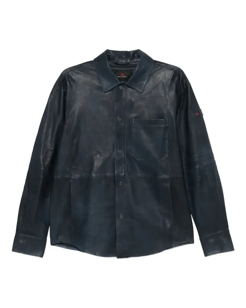 Peuterey Todd buttoned leather jacket - Blau Blau