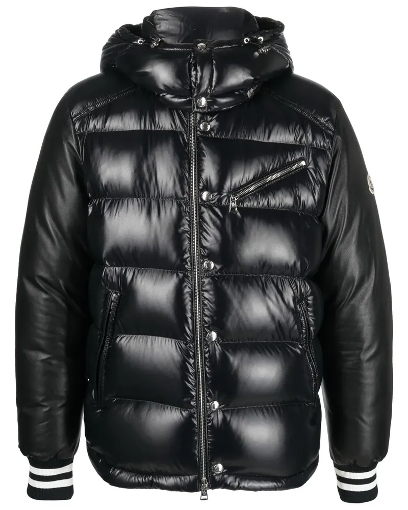 Moncler Gefütterte Jacke mit abnehmbarer Kapuze - Schwarz Schwarz