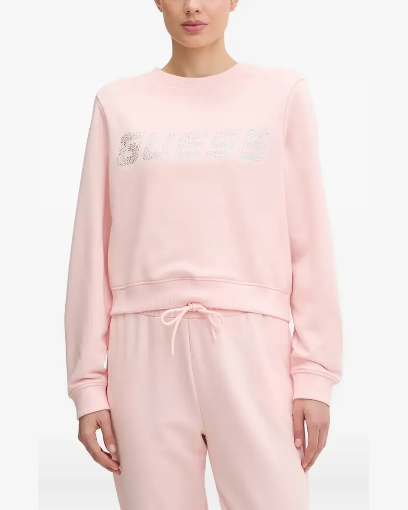Guess Silvy rhinestone-logo sweatshirt - Rosa Rosa