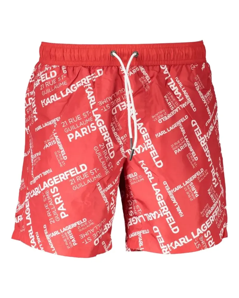 Karl Lagerfeld logo-print swim shorts - Rot Rot