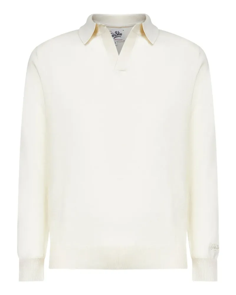 MC2 Saint Barth Geripptes Poloshirt mit Stickerei - Weiß Weiß