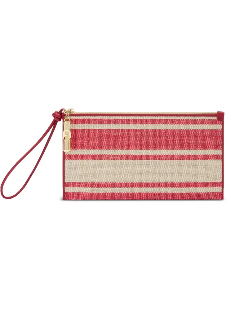 Furla Gestreifte Iride Clutch in Kuvertform - Rot Rot