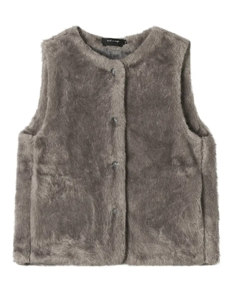 Tout a Coup Geknöpfte Weste aus Faux Fur - Grau Grau