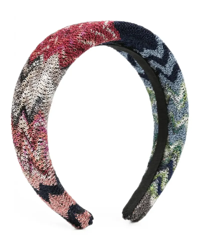 Missoni zigzag-knit padded headband - Blau Blau