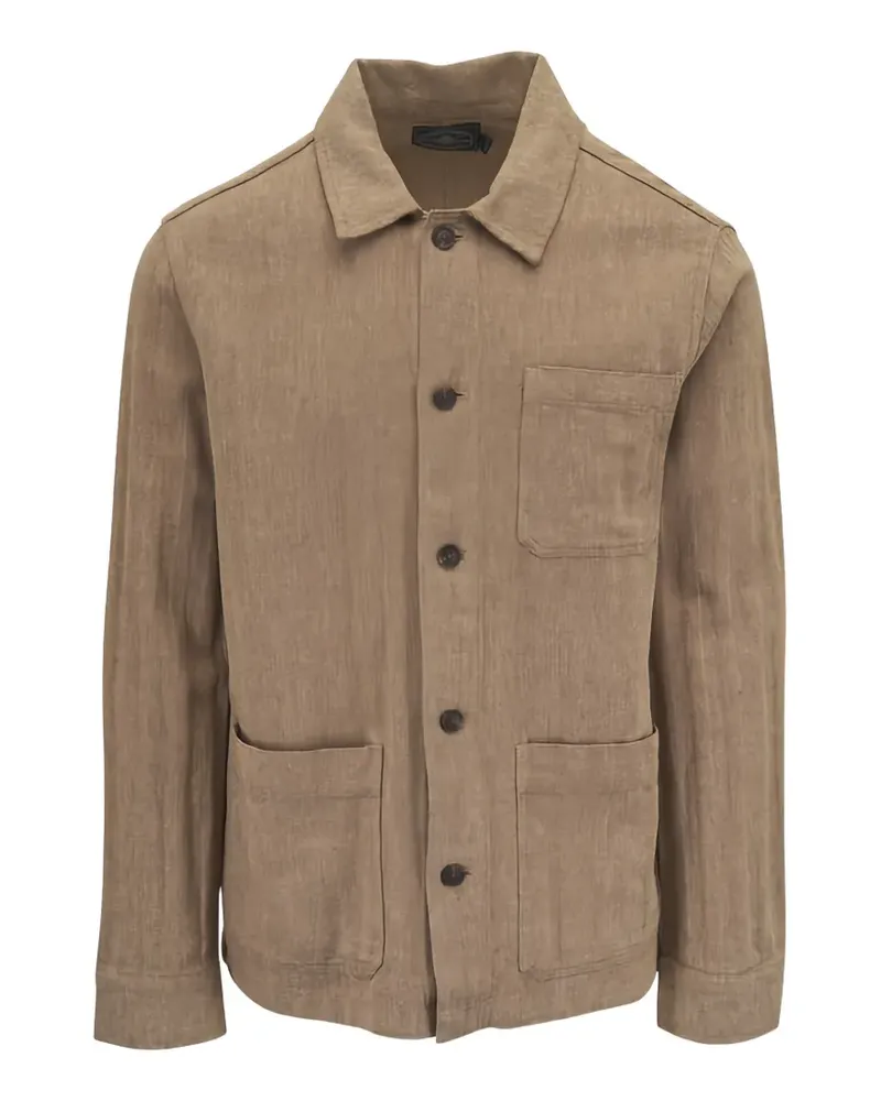 Faherty Geknöpfte Jacke mit aufgesetzten Taschen - Braun Braun