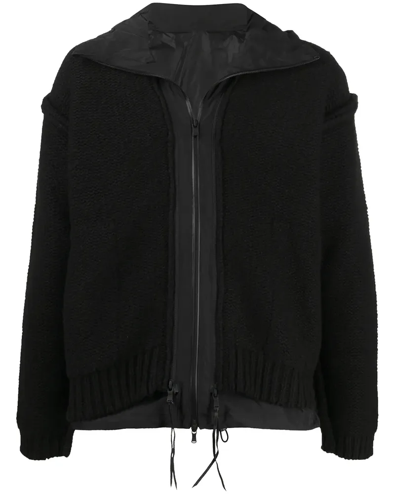 The Viridi-anne Gestrickte Kapuzenjacke - Schwarz Schwarz