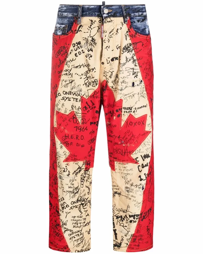 Dsquared2 Cropped-Jeans mit Print - Blau Blau