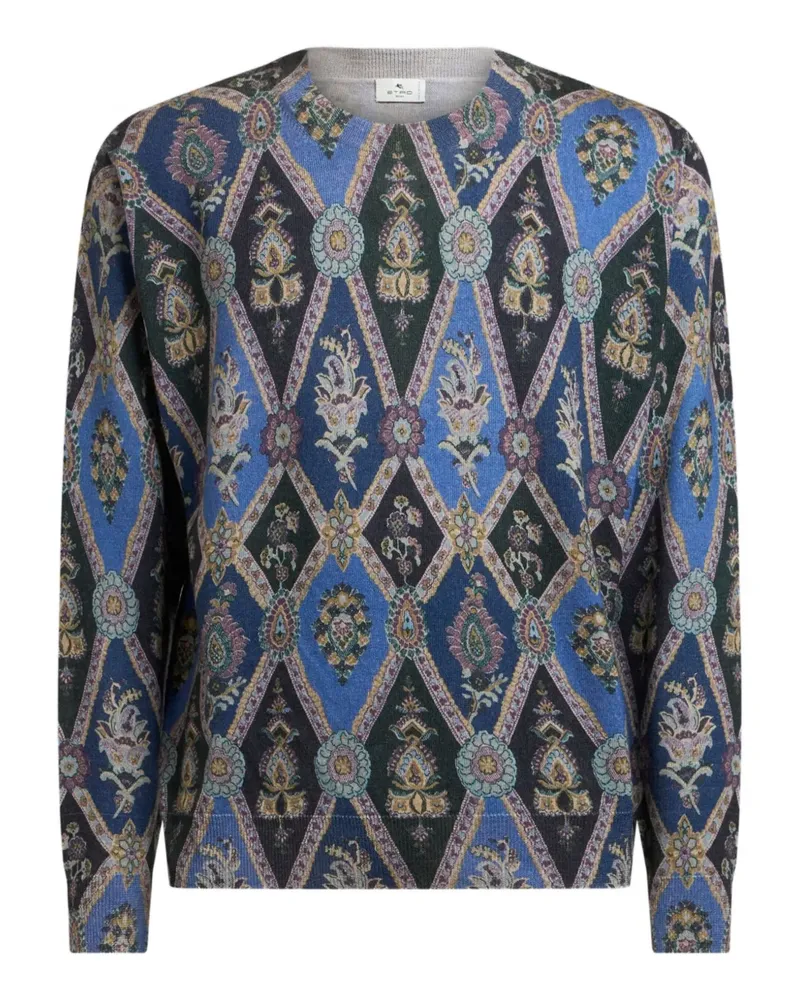 Etro Jacquard-Pullover mit Rautenmotiv - Blau Blau