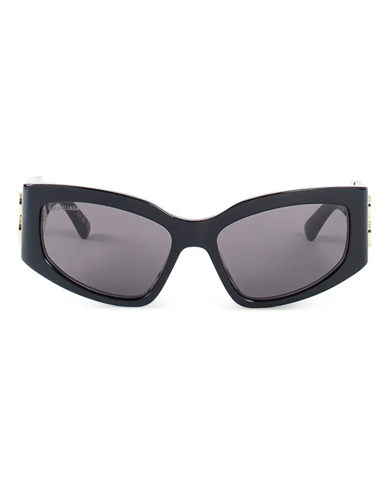 Balenciaga Bossy Cat Sonnenbrille mit geometrischem Gestell - Schwarz Schwarz