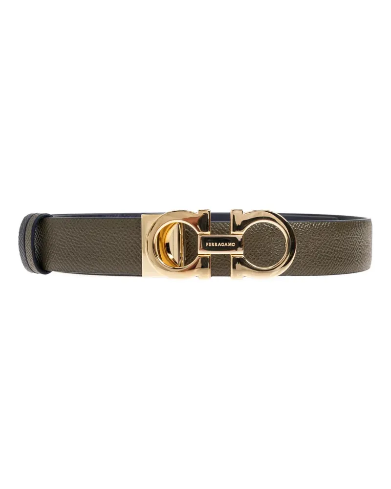 Ferragamo Gancini reversible leather belt - Grün Grün