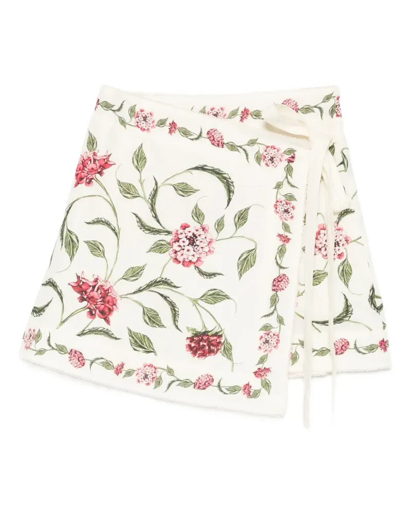 AGUA BENDITA Luna Rock mit Blumen - Weiß Weiß