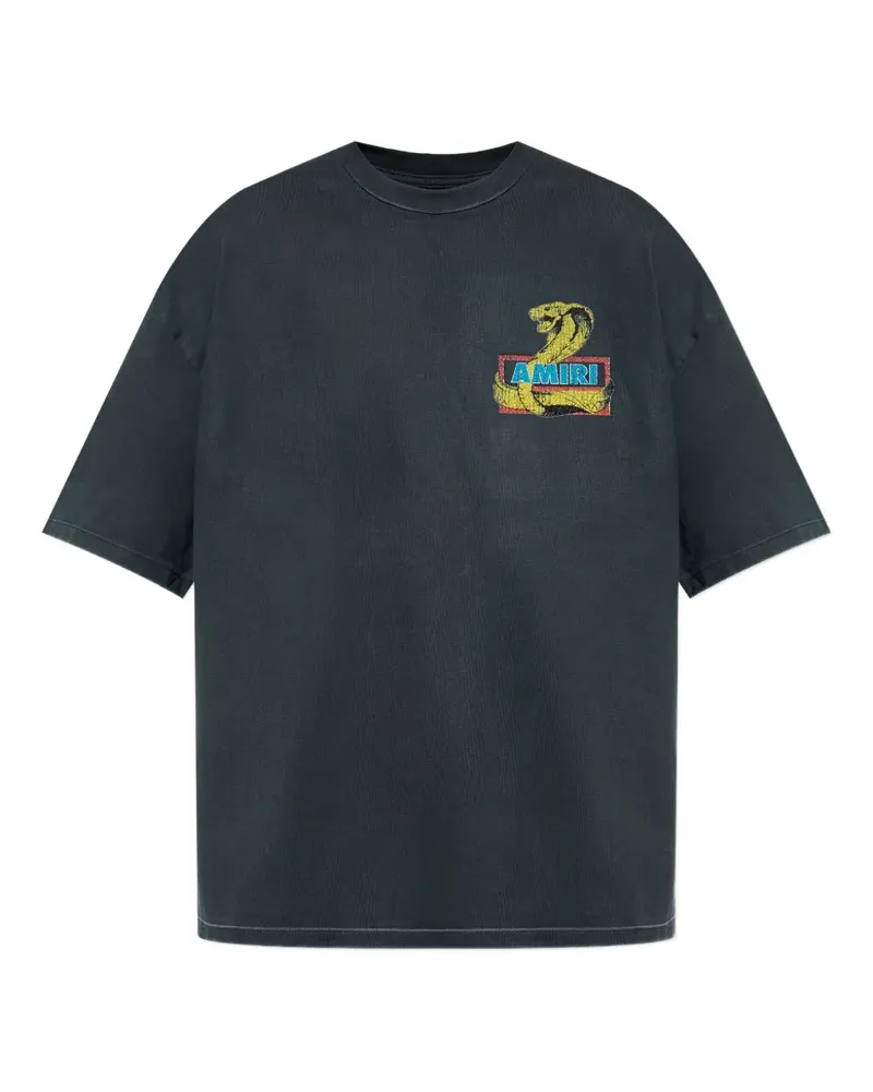 Amiri T-Shirt mit Schlangen-Print - Schwarz Schwarz